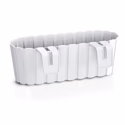 Plastic Balcony Hanging Flower Plant Outdoor Pot - White, 1