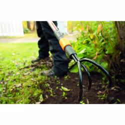 QuikFit Grubber, Tool Head, Length: 33 cm, Width: 9 cm, Carbon steel Tines, Black/Orange, 1000685