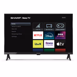 Sharp 24HD2225K 24" HD Ready Smart Roku TV, 61 cm (24"), 1366 x 768 pixels, LED, Smart TV, Wi-Fi, Black
