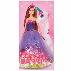 Barbie Doll Princess Bath Beach Towel 140 x 70 cm 100% COTTON Unicorn