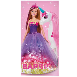 Barbie Doll Princess Bath Beach Towel 140 x 70 cm 100% COTTON Unicorn