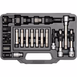 Yato YT-04211, 22 pc(s), 12-spline flange, Hex (metric), Torx, Carbon steel, Chromium-vanadium steel, Steel, Box
