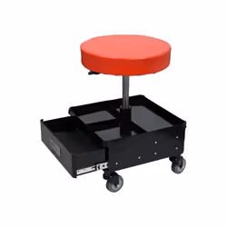YATO YT-08795, adjustable workshop seat with drawers, on swivel wheels soft seat