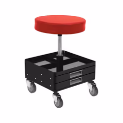 YATO YT-08795, adjustable workshop seat with drawers, on swivel wheels soft seat