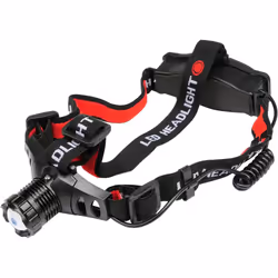 Yato YT-08590, Hand flashlight + Headband flashlight, Black, Aluminium, Buttons, IP20, III
