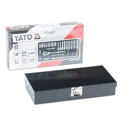 YATO YT-14421 Socket set 23 Tool Steel, Chrome Vanadium Steel 1/4