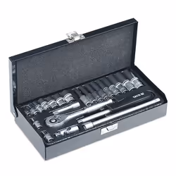 YATO YT-14421 Socket set 23 Tool Steel, Chrome Vanadium Steel 1/4