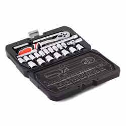 YATO YT-38561 Socket set 22 Hexagon Chrome Vanadium Steel, Chrome-Molybdenum Steel 3/8", 3/8 with ratchet function - Additional view 4