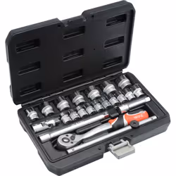 YATO YT-38561 Socket set 22 Hexagon Chrome Vanadium Steel, Chrome-Molybdenum Steel 3/8", 3/8 with ratchet function - Additional view 8