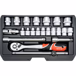 YATO YT-38561 Socket set 22 Hexagon Chrome Vanadium Steel, Chrome-Molybdenum Steel 3/8", 3/8 with ratchet function - Additional view 9