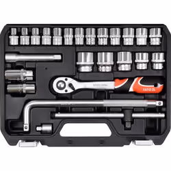 Socket set; YATO; 25 Chrome-Molybdenum Steel 1/2