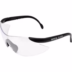 Yato YT-73761, Safety glasses, Any gender, Black, Transparent, Nylon, Polycarbonate