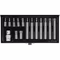 Yato YT-0411, 14 pc(s), Torx, T20, T25, T30, T40, T45, T50, T55, 9.5 mm, Steel, 25.4 / 2 mm (1 / 2")