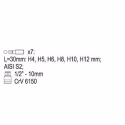 YATO YT-0412 Screwdriver Bit Set 7