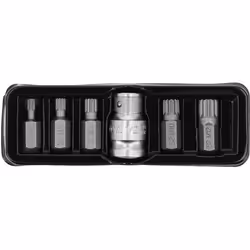 Yato YT-0414, 5 pc(s), 12-spline flange, 9.5 mm, M10, M12, M5, M6, M8, Steel, 25.4 / 2 mm (1 / 2")