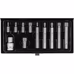 Yato YT-0415, 10 pc(s), 12-spline flange, 9.5 mm, M10, M12, M5, M6, M8, Steel, 25.4 / 2 mm (1 / 2")