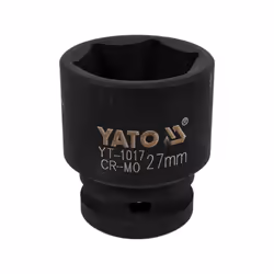 Yato YT-1017, Impact socket, Black, 1/2", Metric, 27 mm, Chrome molybdenum
