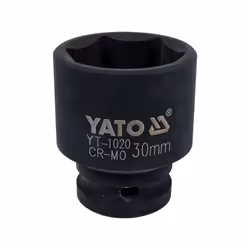 Yato YT-1020, Impact socket, Black, 1/2", Metric, 30 mm, Chrome molybdenum