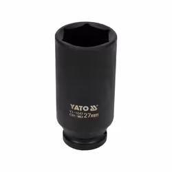 Yato YT-1047, Impact socket, Black, 1/2", Metric, 27 mm, Chrome molybdenum