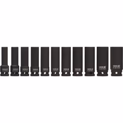 Yato YT-1054, Impact socket set, Black, 1/2", Chrome molybdenum, 78 mm