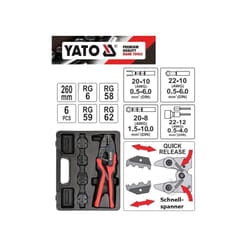 YATO YT-2245, professional electricians ratchet crimping tool set quick release