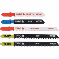 Yato YT-3445, Jigsaw blade, Chipboard, Fibreboard, Hardwood, Laminated panel, Metal, Plywood, Softwood, Wood, High Carbon Ste ...