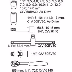 Yato YT-5541 socket/socket set