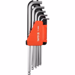 Yato YT-5838, L-shaped hex key set, Imperial, 12 pc(s), Chromium-vanadium steel, 1/16,3/8", 9.1 cm