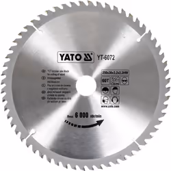 Yato YT-6072, Wood, 25 cm, 3 cm, Tungsten Carbide Tipped (TCT), 6000 RPM, 900 g