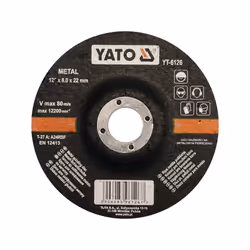 Yato YT-6126, Cutting disc, Flat centre, Metal, Yato, 2.2 cm, 12.5 cm
