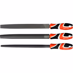 Yato YT-6237, File, Flat file, Half-round file, Triangular file, Metal, Carbon steel, Black, Red, White, 250 mm