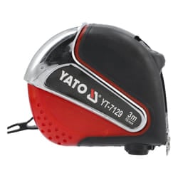 Yato YT-7129 tape measure 3 m Acrylonitrile butadiene styrene (ABS), Rubber Black, Red, Stainless steel