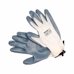 Yato YT-7474, Workshop gloves, Blue, White, 1 pc(s), EN 388:2016, Nitril, Nylon