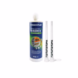Polyester Resin, for Concrete | Strong Chemical Anchor with 2 Mixer Nozzles for Standard Cartridge Gun | Bonded Anchor