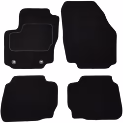 Floor mat set; CUSTOPOL; Textile Front and Rear 4 black Tailored; for FORD