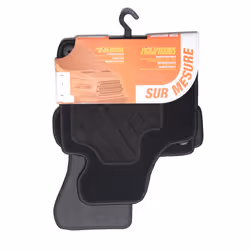 Floor mat set; CUSTOPOL; Textile Front and Rear 4 black Tailored; for AUDI