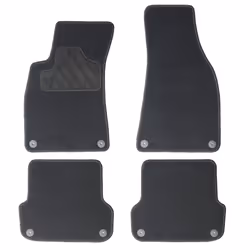 CUSTOPOL AUD115C Floor mat set Textile Front and Rear 4 black Tailored AUDI: A4 B7 Avant