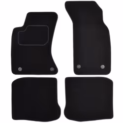 Floor mat set; CUSTOPOL; Textile Front and Rear 4 black Tailored; for AUDI