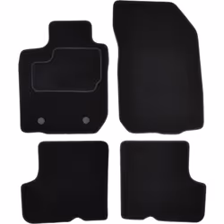 Floor mat set; CUSTOPOL; Textile Front and Rear 4 black Tailored; for DACIA