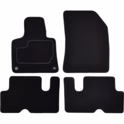 Floor mat set; CUSTOPOL; Textile Front and Rear 4 black Tailored; for CITROËN
