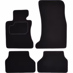 Floor mat set; CUSTOPOL; Textile Front and Rear 4 grey Tailored; for BMW