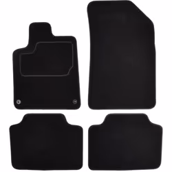 Floor mat set; CUSTOPOL; Textile Front and Rear 4 black Tailored; for CITROËN