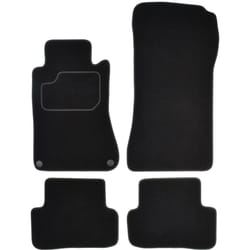 CUSTOPOL MER115C Floor mat set Textile Front and Rear 4 black Tailored MERCEDES-BENZ: C-Class Saloon