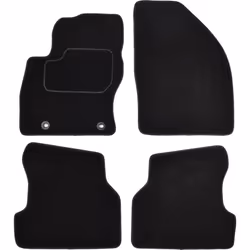 Floor mat set; CUSTOPOL; Textile Front and Rear 4 black Tailored; for FORD