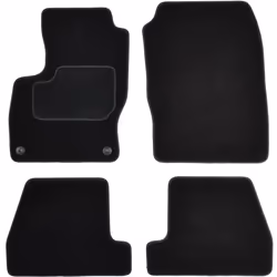 Floor mat set; CUSTOPOL; Textile Front and Rear 4 black Tailored; for FORD