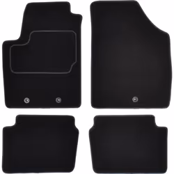 Floor mat set; CUSTOPOL; Textile Front and Rear 4 black Tailored; for HYUNDAI