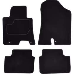 Floor mat set; CUSTOPOL; Textile Front and Rear 4 black Tailored; for HYUNDAI