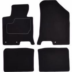 Floor mat set; CUSTOPOL; Textile Front and Rear 4 black Tailored; for HYUNDAI