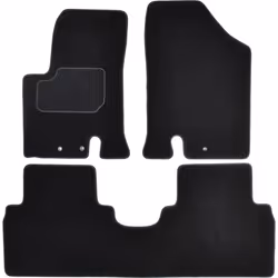 Floor mat set; CUSTOPOL; Textile Front and Rear 4 black Tailored; for KIA, HYUNDAI
