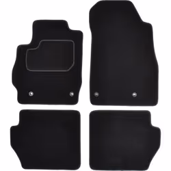 Floor mat set; CUSTOPOL; Textile Front and Rear 4 black Tailored; for MAZDA